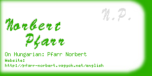 norbert pfarr business card